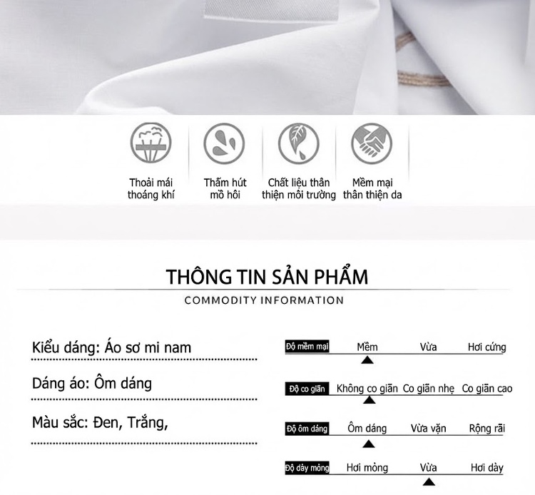 Áo Sơ Mi Nam Dài Tay Phối Sọc Cá Tính Màu Đen, Trắng chi tiết 6