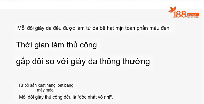 Giày Tây Buộc Dây Nam Da Bò Chiều Cao Đế Khoảng 3cm Màu Nâu chi tiết 2