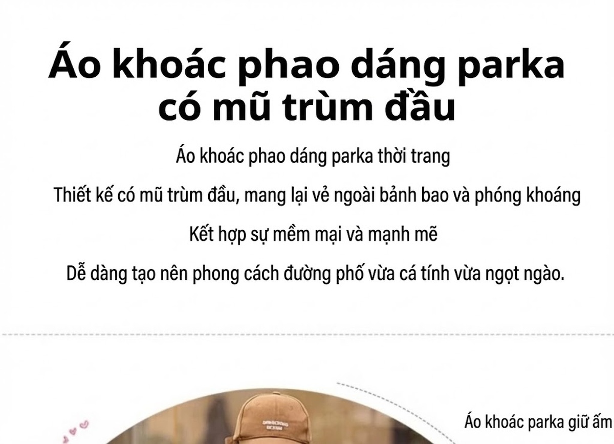 Áo Khoác Phao Nữ Dáng Dài Có Mũ Trùm Đầu Lót Lông Vũ Trắng Dáng Rộng Màu Vàng, Nâu, Trắng, Đen... chi tiết 4