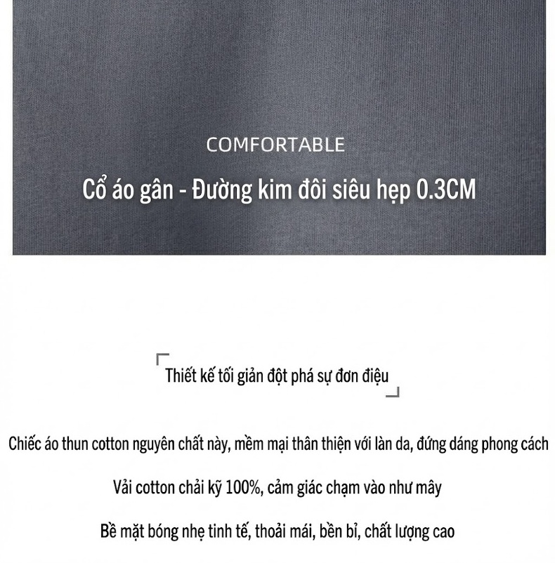 Áo Thun Tay Dài Nam Cotton 270g Cổ Tròn Dáng Rộng Màu Trắng, Nâu, Xám, Đen chi tiết 4