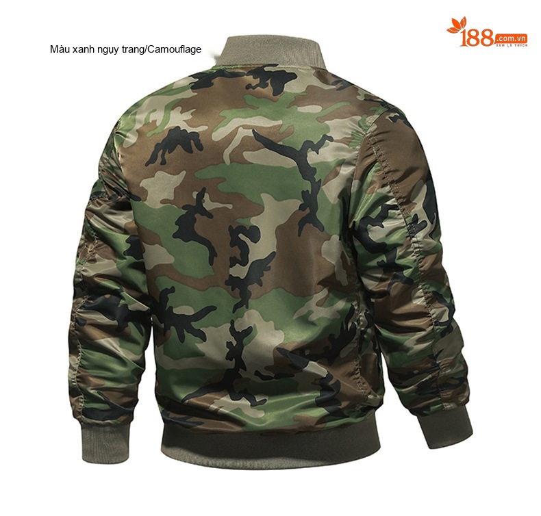 Áo Khoác Bomber Nam Mùa Thu Kiểu Phi Công Lính Rằn Ri chi tiết 6