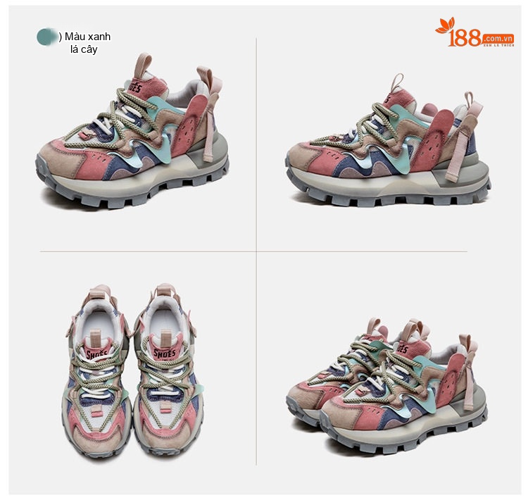 Giày Sneaker Nữ Đế Dày Tăng Chiều Cao Khoảng 5cm Phối Màu chi tiết 18