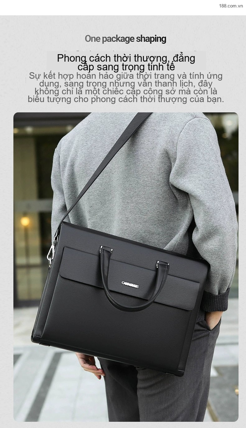 Túi Đeo Chéo Nam Da Mờ Khóa Mật Mã Chống Trộm, Đựng Laptop, Công Sở Màu Đen, Nâu, Nâu Đậm chi tiết 5