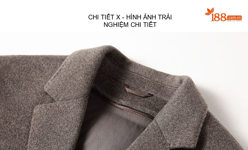 Áo Blazer Nam Cao Cấp Thu Đông Lông Cừu Lót Lông Vũ Màu Nâu, Xám chi tiết 17