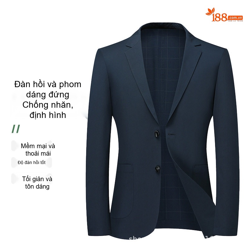 Áo Blazer Nam Mỏng Nhẹ Phong Cách Hàn Quốc Màu Xám, Xanh Navy