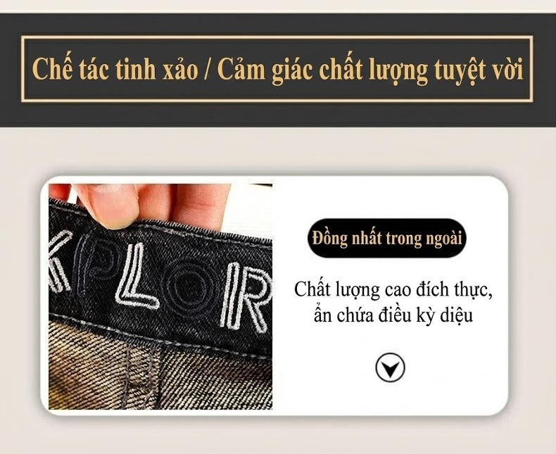 Quần Jean Nam Ống Đứng Co Giãn Thoải Mái Lót Lông Màu Đen, Xanh Đậm chi tiết 29