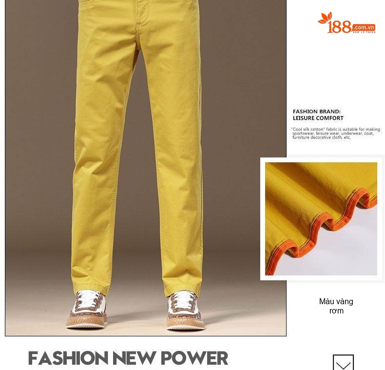 Quần Dài Nam Cotton Co Giãn 7 Màu Ống Đứng Thoải Mái chi tiết 11