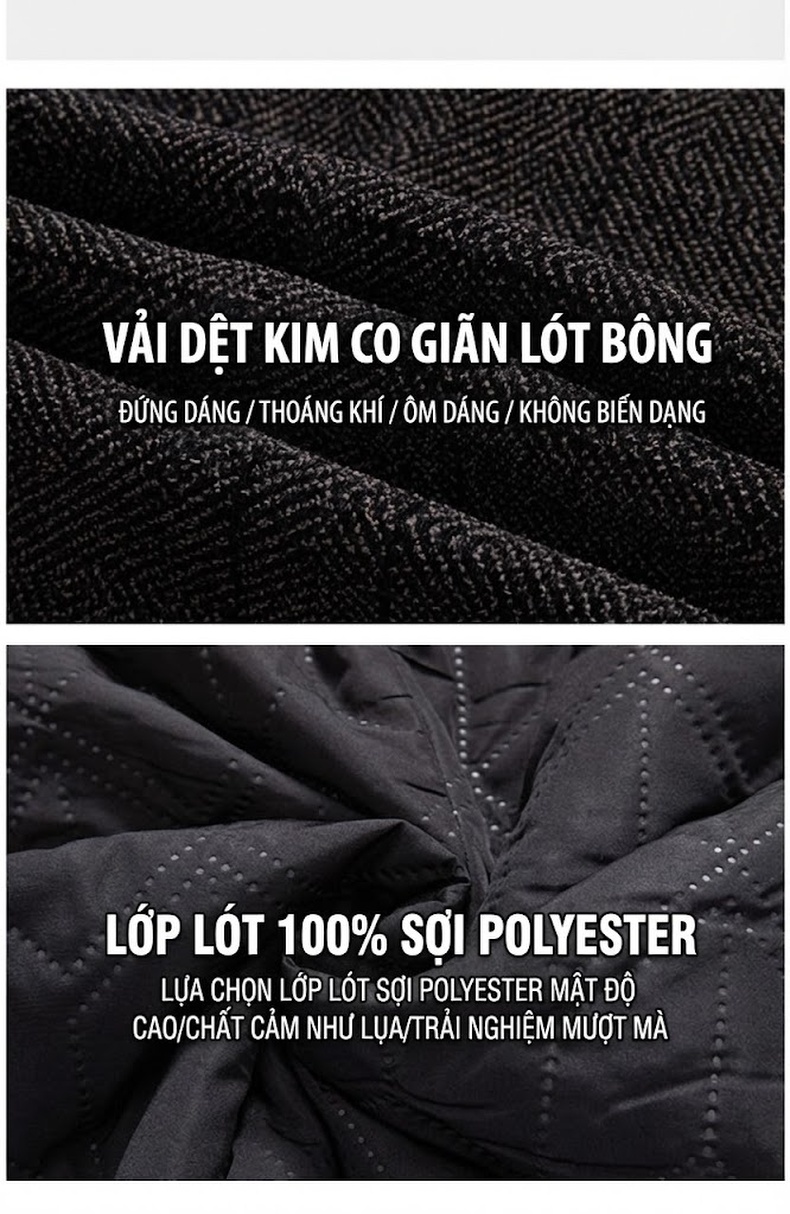 Áo Vest Nam Dáng Ôm Lót Cotton Dày Dặn Phong Cách Hàn Quốc Màu Xám Đen chi tiết 7