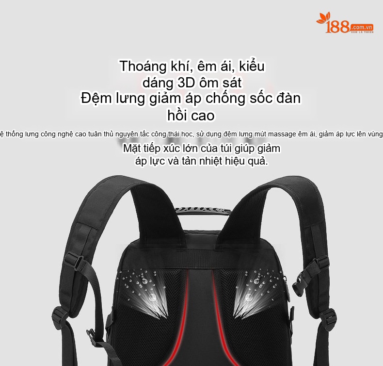 Balo Du Lịch Nam Thể Thao Ngoài Trời Đa Năng Chống Thấm Nước Sức Chứa Lớn Màu Đen chi tiết 9