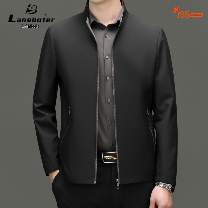 Áo Khoác Bomber Nam Cổ Trụ Mỏng Nhẹ Màu Xanh Navy, Xám, Đen