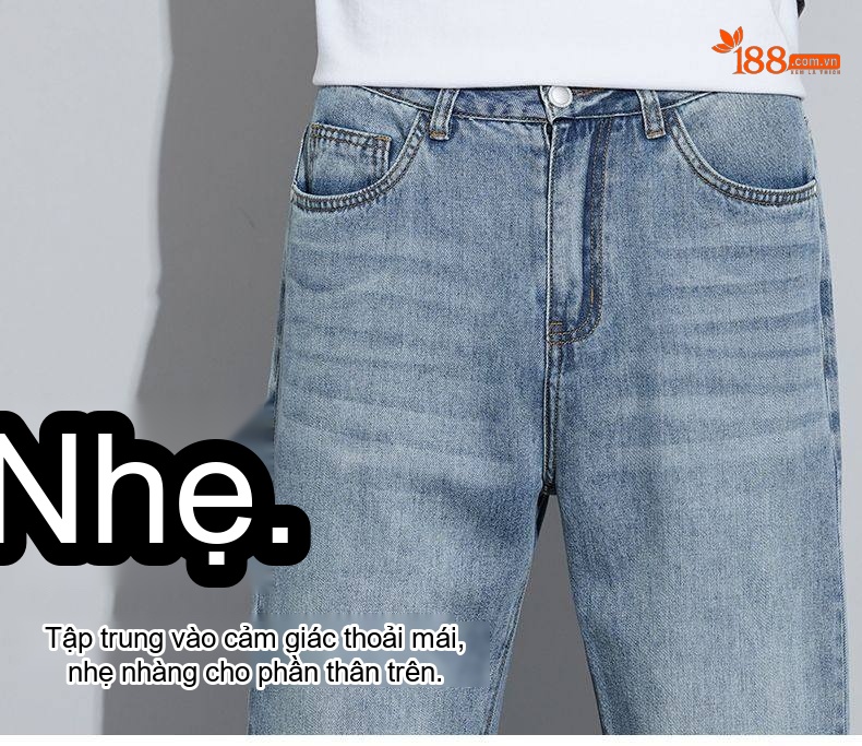 Quần Jean Nam Lyocell Ống Rộng Dáng Suông Thời Trang chi tiết 4