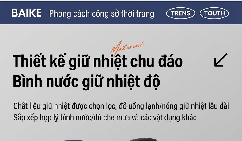 Balo Đa Năng Chống Thấm Nước Dung Tích Lớn, Ngăn Riêng Đồ Ướt Màu Đen, Xanh Navy chi tiết 13