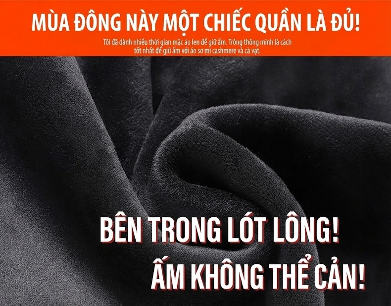Quần dài nam ống bo dáng rộng lót lông thể thao thu đông chi tiết 5