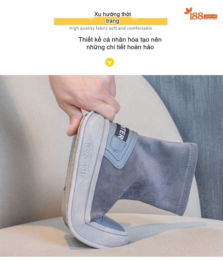 Boot Nữ Cổ Chun Da Mờ Đế Dày Chiều Cao Đế Khoảng 4cm Màu Đen, Xám chi tiết 13