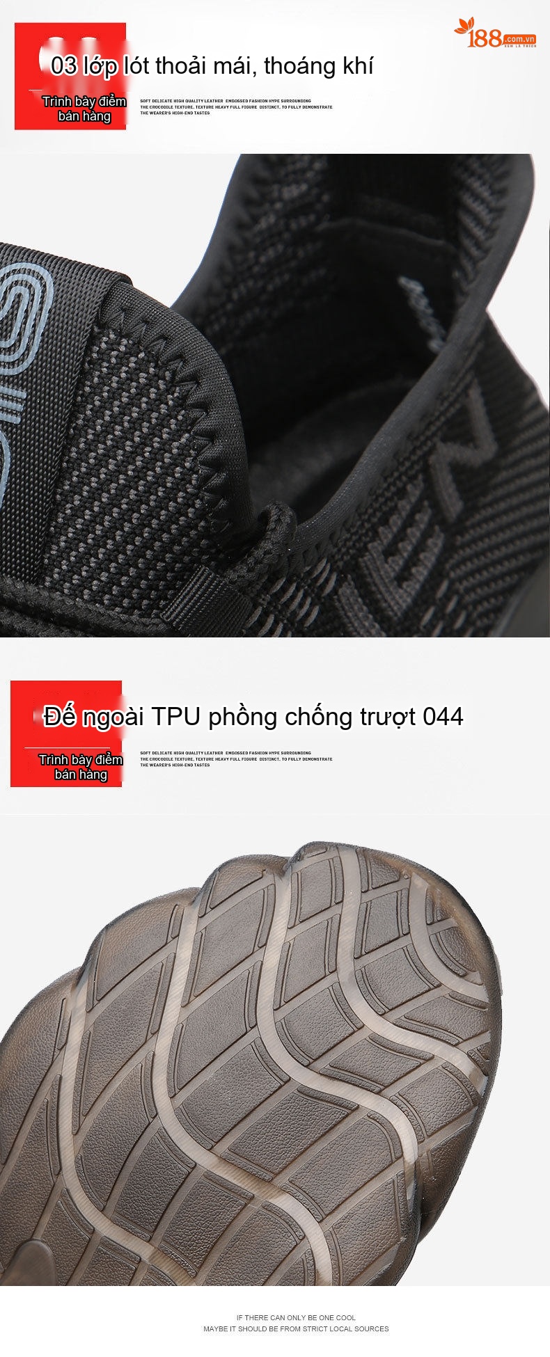Giày Thể Thao Nam Vải Dệt Kim Thoáng Khí Chiều Cao Đế Khoảng 4cm Màu Đen chi tiết 7