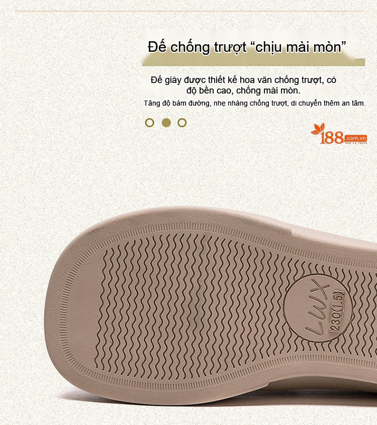 Giày Lười Nữ Da Mờ Đế Bệt Chiều Cao Đế Khoảng 3cm Màu Nâu chi tiết 6