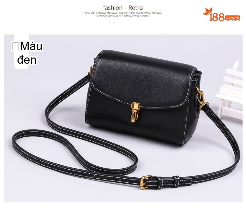 Túi Đeo Vai Nữ Da Thật Thiết Kế Mini Dáng Hộp Phong Cách Thu Đông Màu Xanh Lá chi tiết 7
