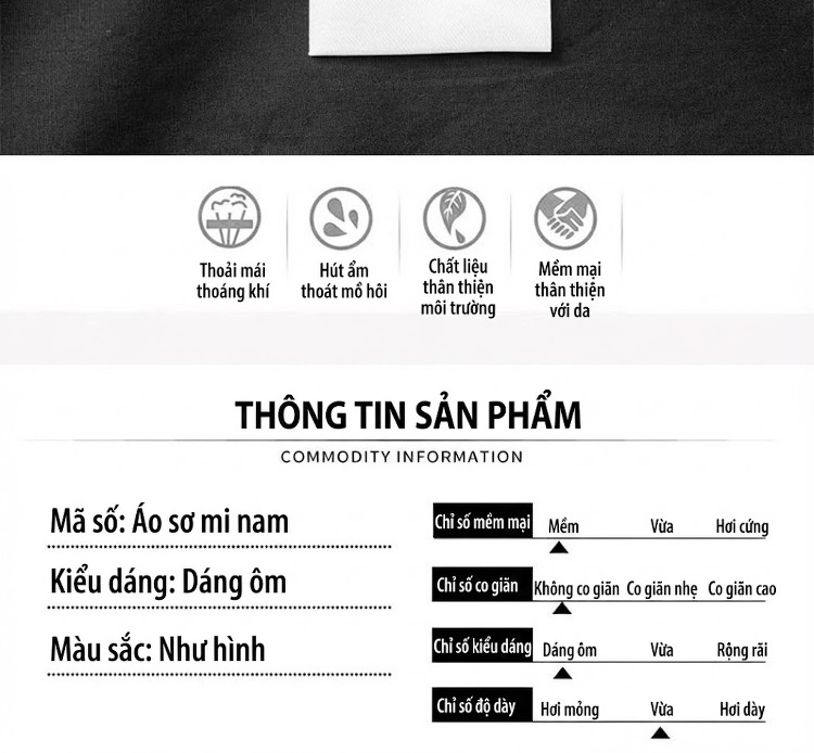 Áo Sơ Mi Tay Dài Nam Thêu Hoa Sen Trước Ngực chi tiết 4