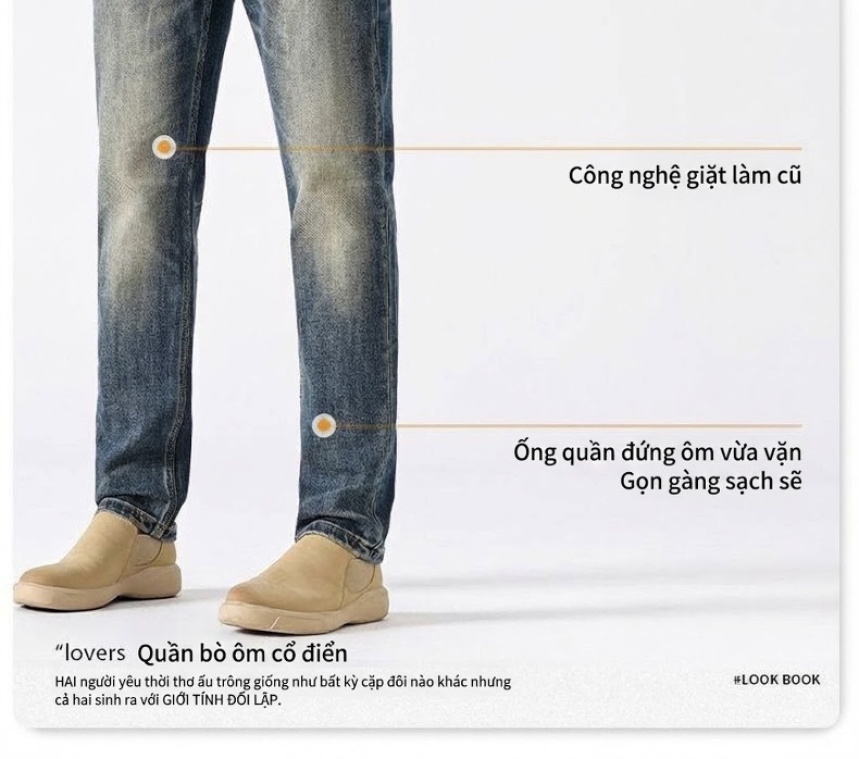 Quần Jeans Nam Ống Đứng Cao Cấp Dáng Ôm Vừa Vặn Màu Xanh Denim chi tiết 48