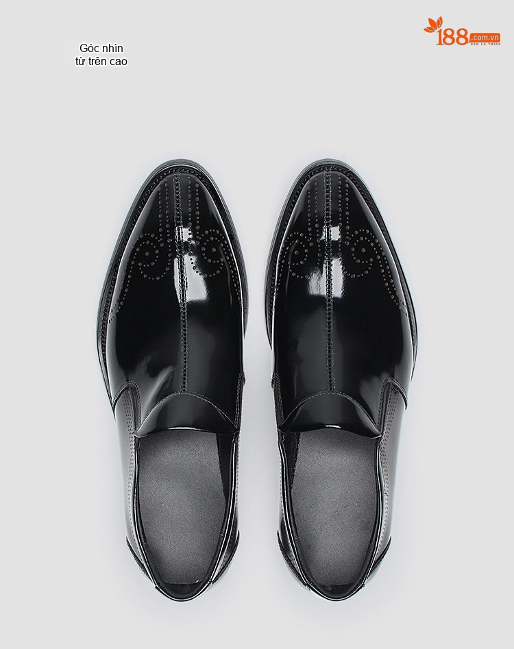 Giày Lười Nam Da Thật Brogue Chiều Cao Đế Khoảng 3cm Màu Đen, Nâu chi tiết 12