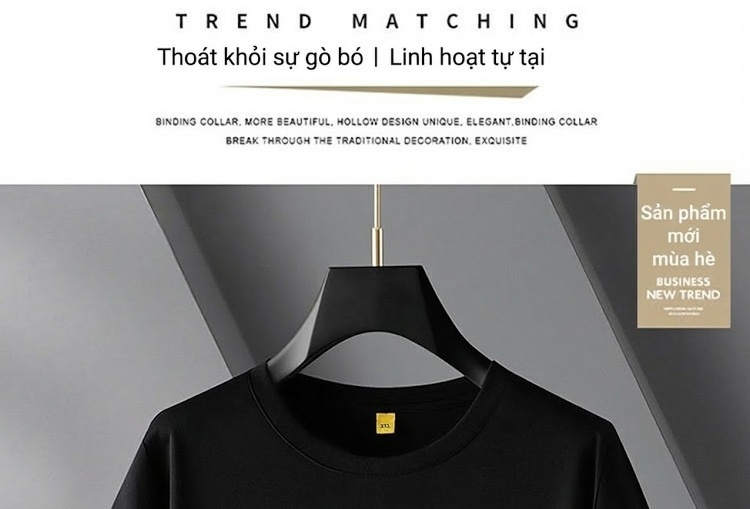Áo Thun Tay Ngắn Nam Cổ Tròn In Chữ Form Rộng Thoải Mái Màu Đen chi tiết 1