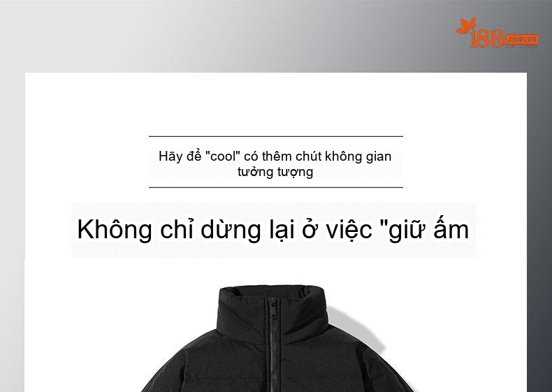 Áo Khoác Phao Nam Cotton Dáng Rộng Phong Cách Hàn Quốc Màu Đen, Trắng, Kem, Hồng... chi tiết 1