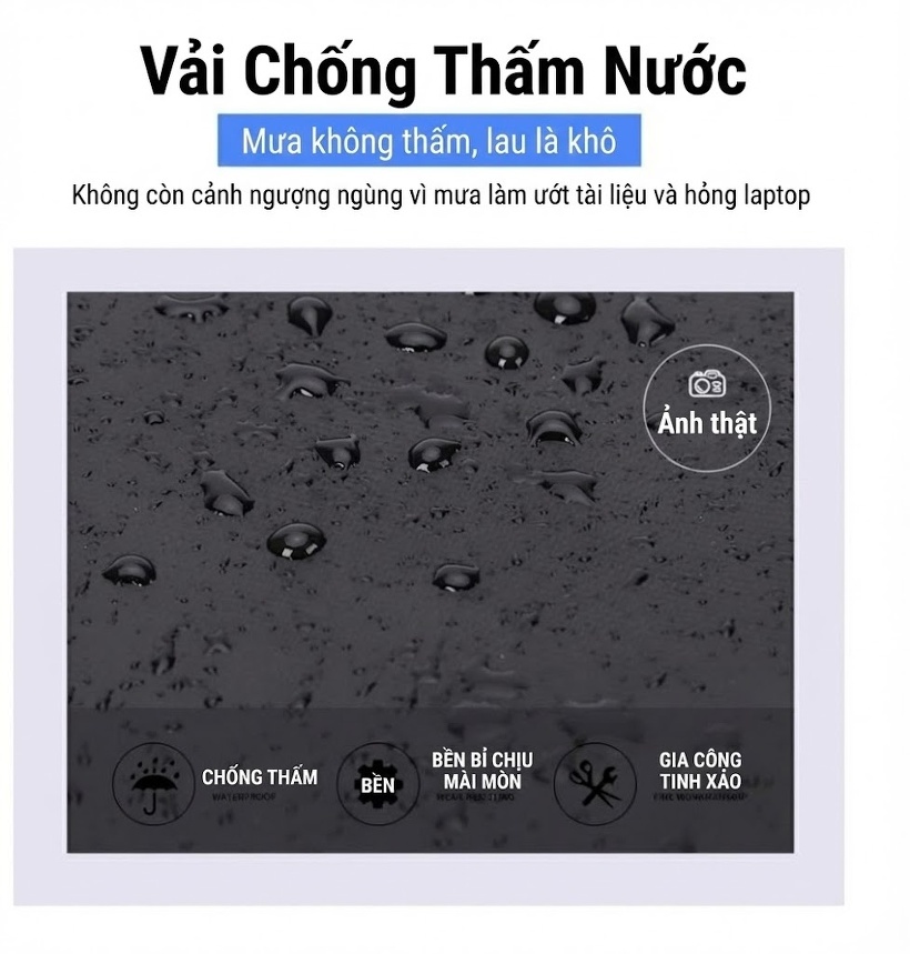 Balo Laptop Du Lịch Vải Bố Đa Năng Sức Chứa Lớn Màu Kem, Nâu chi tiết 12