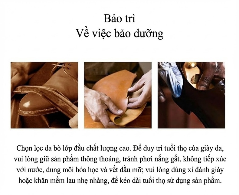Giày Lười Nam Da Bò Brogue Có Tua Rua Chiều Cao Đế Khoảng 3cm Màu Đen, Nâu chi tiết 3