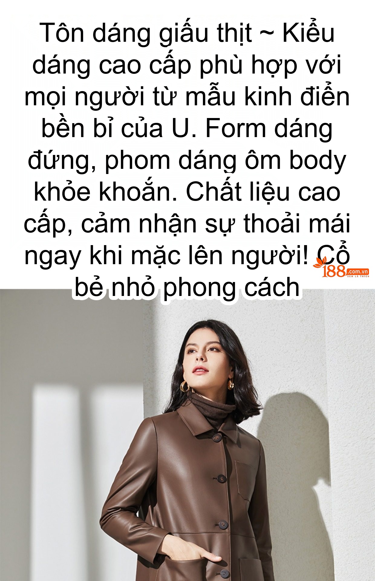 Áo Khoác Da Cừu Nữ Dáng Dài Rộng Phong Cách Hàn Quốc Màu Nâu chi tiết 9