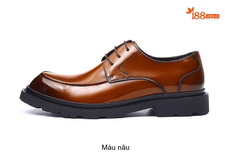 Giày Tây Buộc Dây Nam Da Bóng Chiều Cao Đế Khoảng 4cm Màu Đen, Nâu chi tiết 21