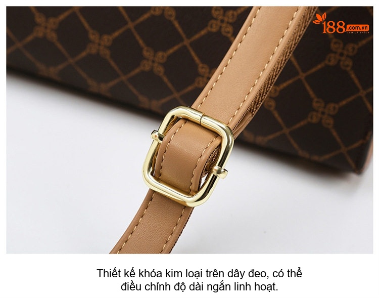 Túi Xách Tay Nữ Da In Họa Tiết Công Sở, Túi Tote Đựng Vừa A4, Túi Đeo Vai, Đeo Chéo Màu Nâu chi tiết 22