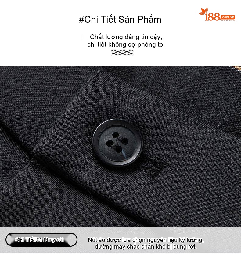 Quần Tây Nam Ống Đứng Lót Lông Cừu Dáng Suông Màu Đen chi tiết 25