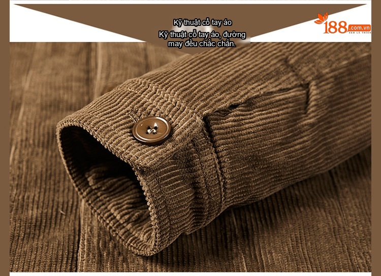 Áo Khoác Bông Nam Dáng Rộng Lót Lông Cừu Non Vải Corduroy Dày Dặn Giữ Ấm Màu Nâu, Đen, Xám Xanh chi tiết 19