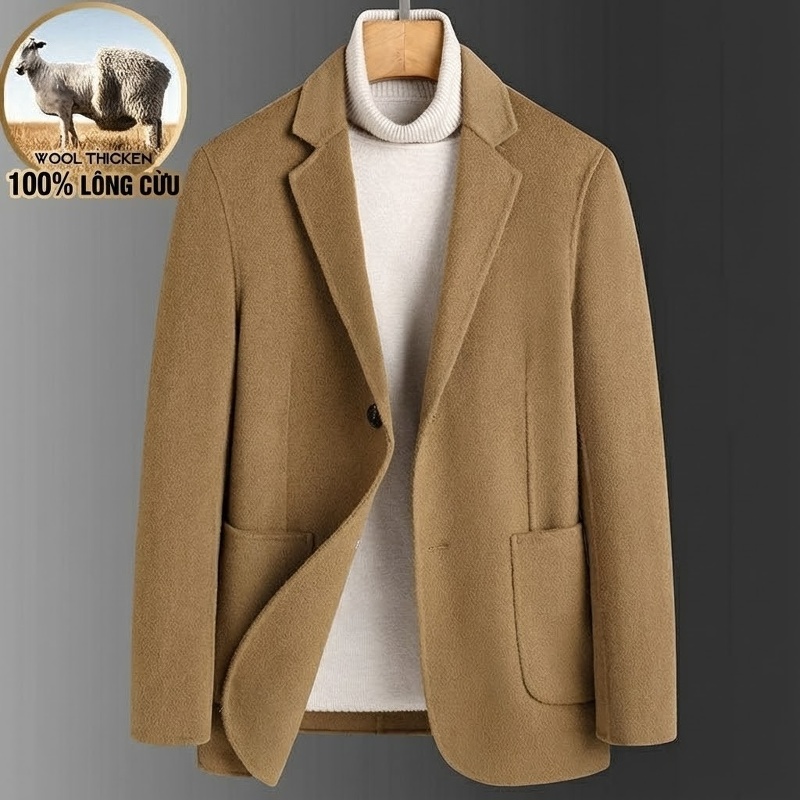 Áo Vest Nam 100% Lông Cừu Mỏng Dáng Ôm Thu Đông Màu Nâu, Xám, Đen