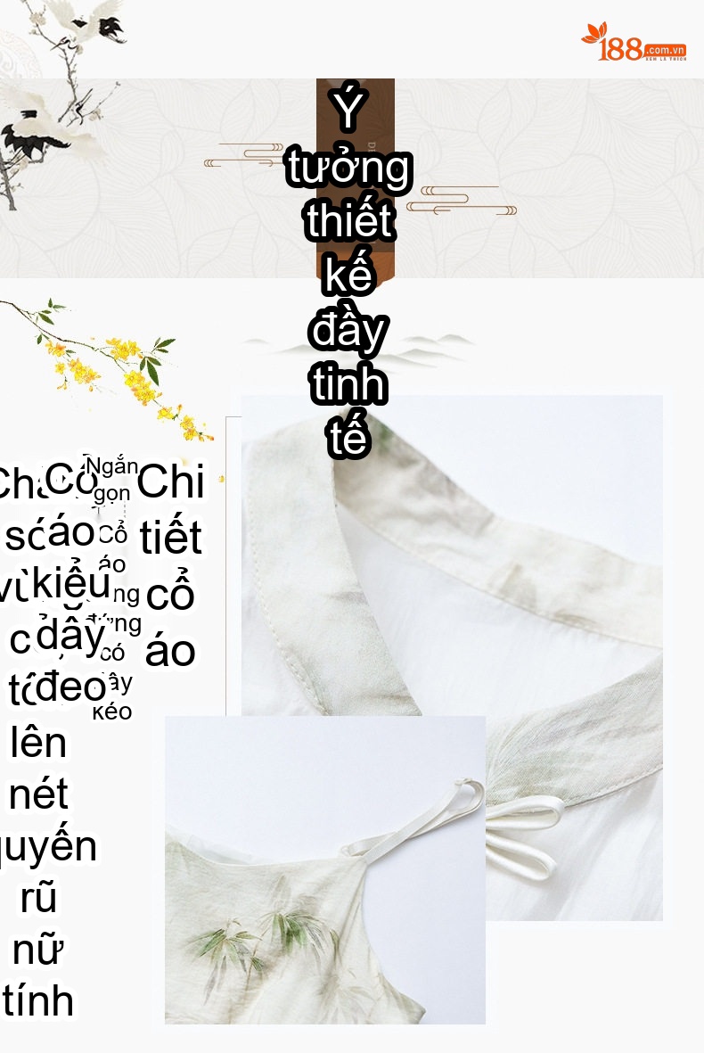 Váy Bộ Quốc Phong Trung Hoa Cách Tân Nữ Thiết Kế Khóa Cài Thanh Lịch Phong Cách Nhỏ Nhắn Màu Trắng, Hồng chi tiết 8