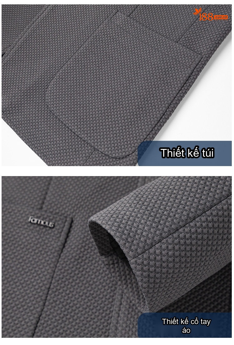 Áo Khoác Blazer Nam Vải Dệt Kim Phong Cách Business Casual Màu Nâu, Xám, Đen chi tiết 19