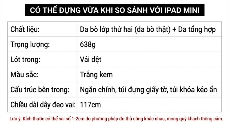 Túi Xách Tay Nữ Da Thật Cao Cấp Phong Cách Quý Phái Màu Trắng, Nâu chi tiết 8