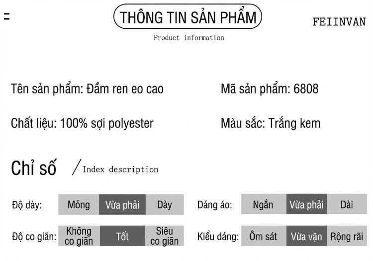 Váy Ôm Body Nữ Cổ chữ Vuông Ren Hoa Nổi Xẻ Tà Tôn Dáng Màu Trắng chi tiết 3