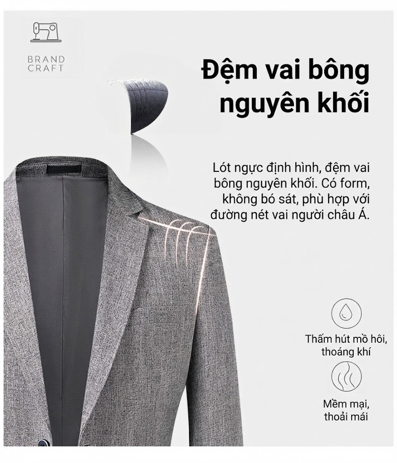 Áo Vest Nam Cotton Linen Mỏng Dáng Ôm Màu Xám chi tiết 8