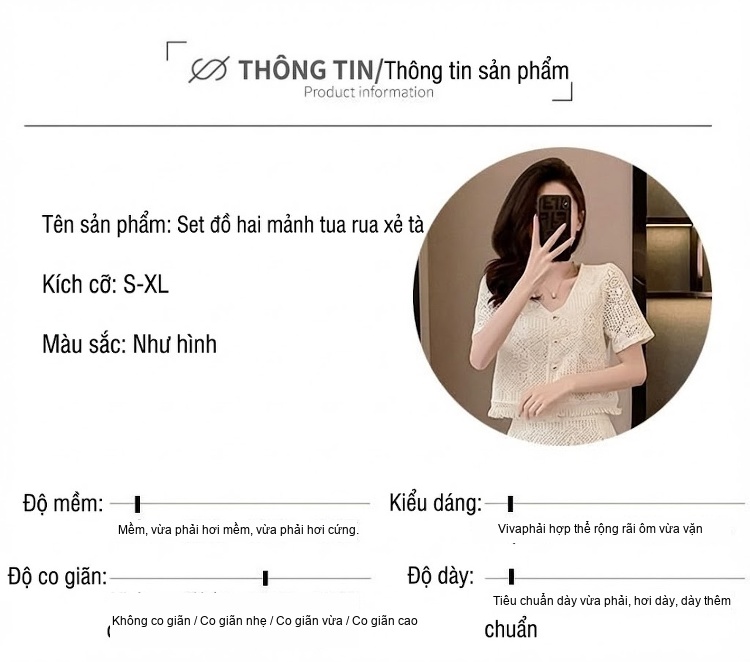 Set Bộ Áo Ren Cộc Tay Và Chân Váy Dáng Dài Đi Biển Phong Cách Pháp Màu Trắng chi tiết 7