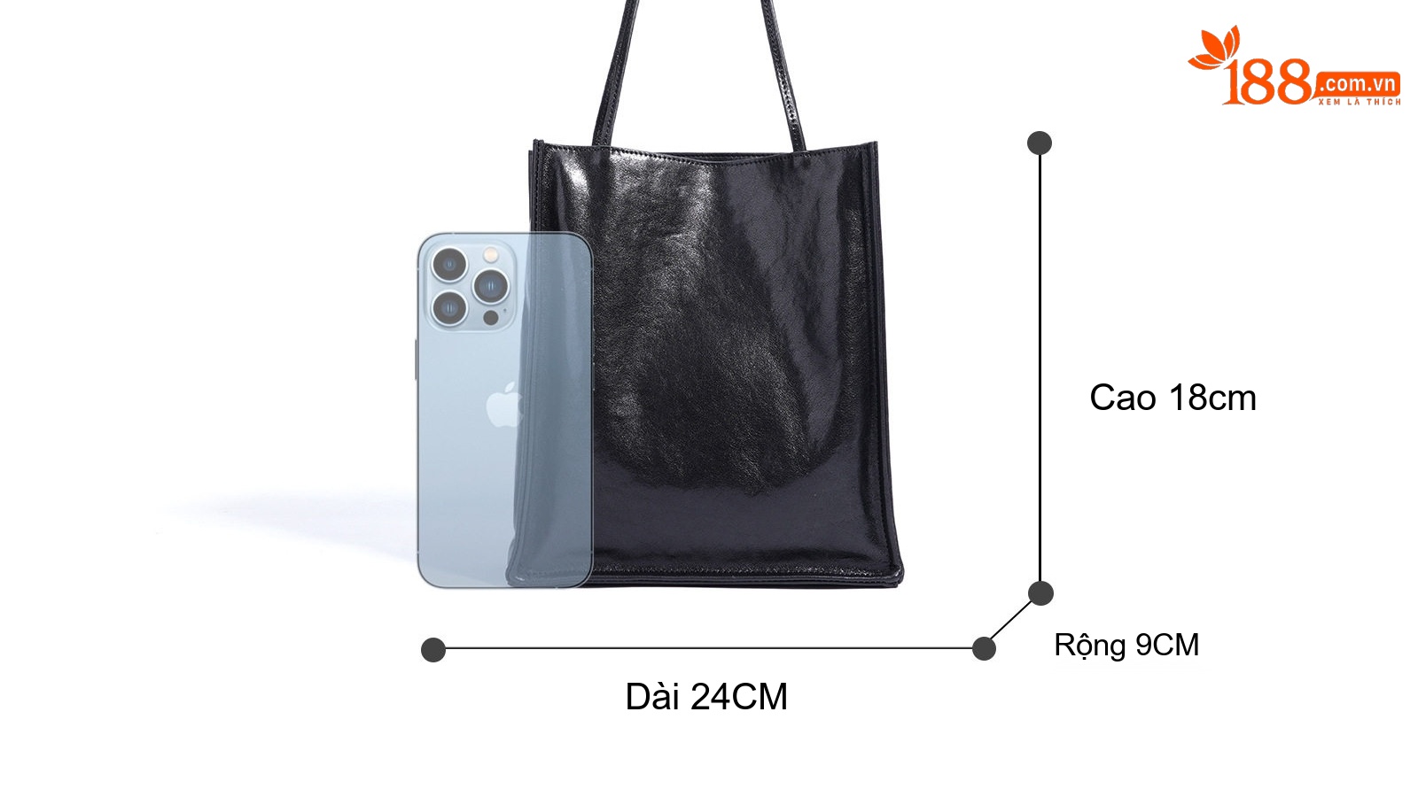 Túi Tote Nữ Da Bò Mini Kiểu Dáng Tối Giản Màu Đen, Nâu