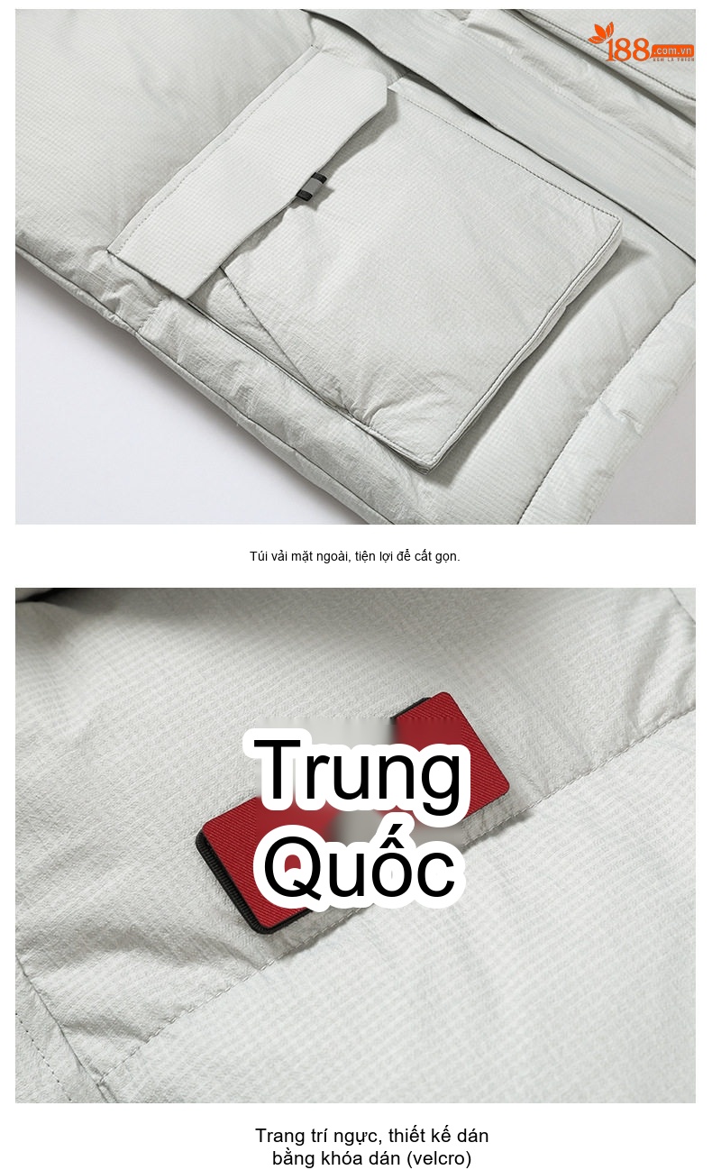 Áo Khoác Phao Nam Dày Dặn 90% Lông Vịt Trắng Mũ Trùm Đầu Giữ Ấm chi tiết 28