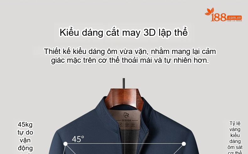 Áo Khoác Bomber Nam Cổ Trụ Dáng Ôm Vừa Vặn Màu Xanh Navy chi tiết 8