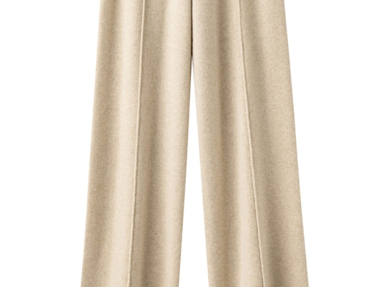 Quần Ống Rộng Nữ Lưng Cao Chất Liệu Lông Dê Cashmere Dáng Suông Dây Rút Màu Trắng, Be, Nâu chi tiết 7