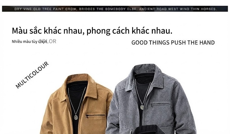 Áo Khoác Bomber Nam Cổ Bẻ Vải Lanh Gân Phong Cách Công Sở Màu Nâu, Đen, Xám, Xanh Lá... chi tiết 1