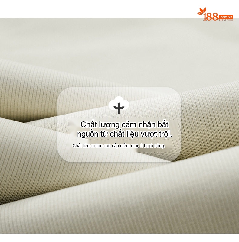 Quần Dài Nam Dệt Kim Chống Nhăn Ống Rộng Phong Cách Hàn Quốc Màu Kem chi tiết 4