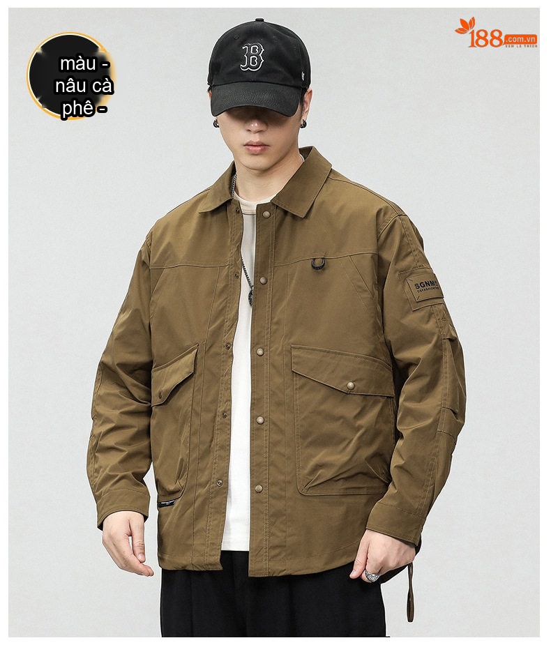 Áo Khoác Bomber Nam Chống Nước Lót Lông Cừu Giữ Ấm Phong Cách Mỹ chi tiết 13