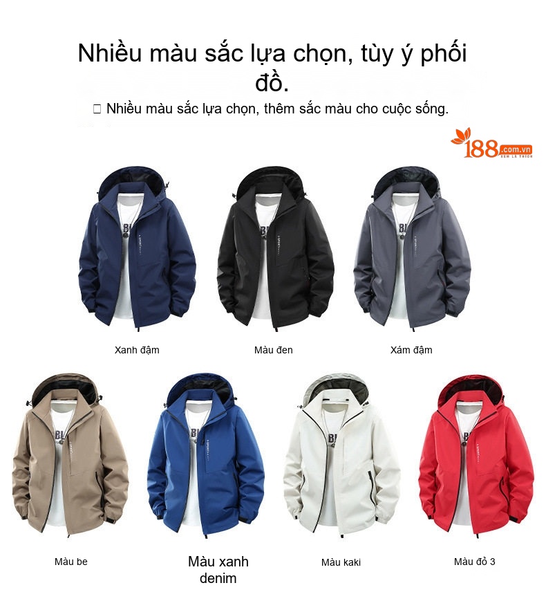 Áo Khoác Dù Nam Mùa Thu Đông Dáng Rộng Lót Lông Cừu Giữ Ấm Màu Xám, Xanh Dương, Đỏ, Đen... chi tiết 12