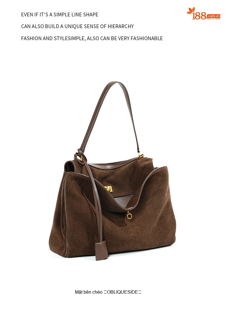 Túi Rodeo Nữ Da Bò Mờ Kelly Tote Bag Dung Tích Lớn Đeo Vai Xách Tay chi tiết 23