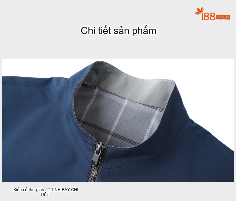 Áo Khoác Bomber Nam Cổ Trụ Mỏng Nhẹ Màu Xanh Navy, Xám, Đen chi tiết 55